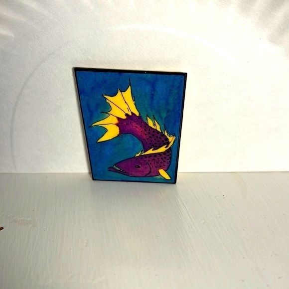 Vintage Nancy Salwen Abstract Handcrafted Fish Brooch Pin - Picture 2 of 5